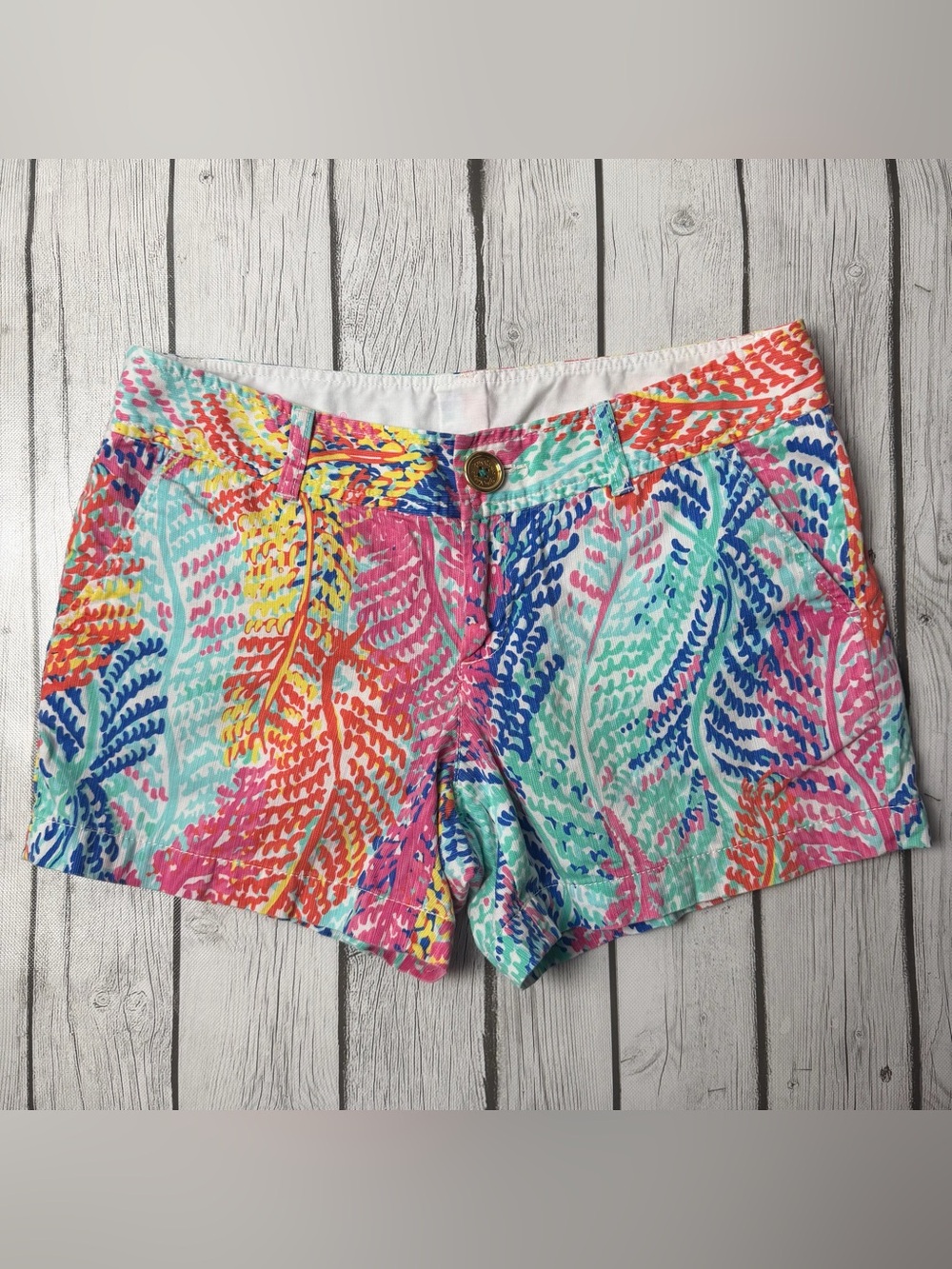 Lilly Pulitzer Women's 8 Callahan Shorts Electric Love Seaweed Print 5" Inseam